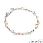 Load image into Gallery viewer, Japanese Double Heart Platinum Rose Gold Bracelet with Diamond Cut Balls JL PTB 1213
