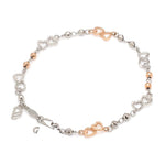 Load image into Gallery viewer, Japanese Double Heart Platinum Rose Gold Bracelet with Diamond Cut Balls JL PTB 1213
