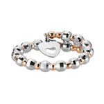Load image into Gallery viewer, Japanese Flexible Platinum &amp; 18K Rose Gold Ring with Diamond Cut Balls JL PT 1072

