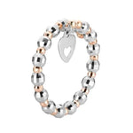 Load image into Gallery viewer, Japanese Flexible Platinum &amp; 18K Rose Gold Ring with Diamond Cut Balls JL PT 1072
