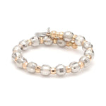 Load image into Gallery viewer, Japanese Flexible Platinum &amp; 18K Rose Gold Ring with Diamond Cut Balls JL PT 1072

