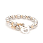 Load image into Gallery viewer, Japanese Flexible Platinum &amp; 18K Rose Gold Ring with Diamond Cut Balls JL PT 1072
