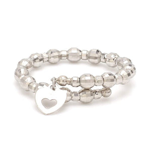 Flexible Platinum Ring with Diamond Cut Balls JL PT 961