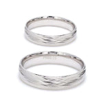 Load image into Gallery viewer, Japanese Platinum Couple Rings with Unique Shiny Texture JL PT 611
