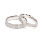 Load image into Gallery viewer, Japanese Platinum Love Bands with 2 Sleek Grooves JL PT 535
