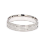 Load image into Gallery viewer, Japanese Platinum Love Bands with 2 Sleek Grooves JL PT 535

