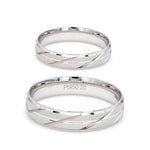 Load image into Gallery viewer, Japanese Platinum Love Bands with Slanting Grooves JL PT 608
