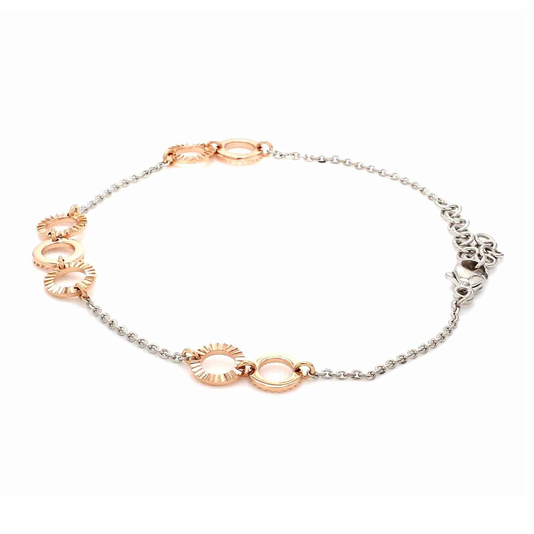Lightweight Platinum + Rose Gold Bracelet for Women JL PTB 764