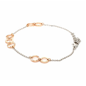 Lightweight Platinum + Rose Gold Bracelet for Women JL PTB 764