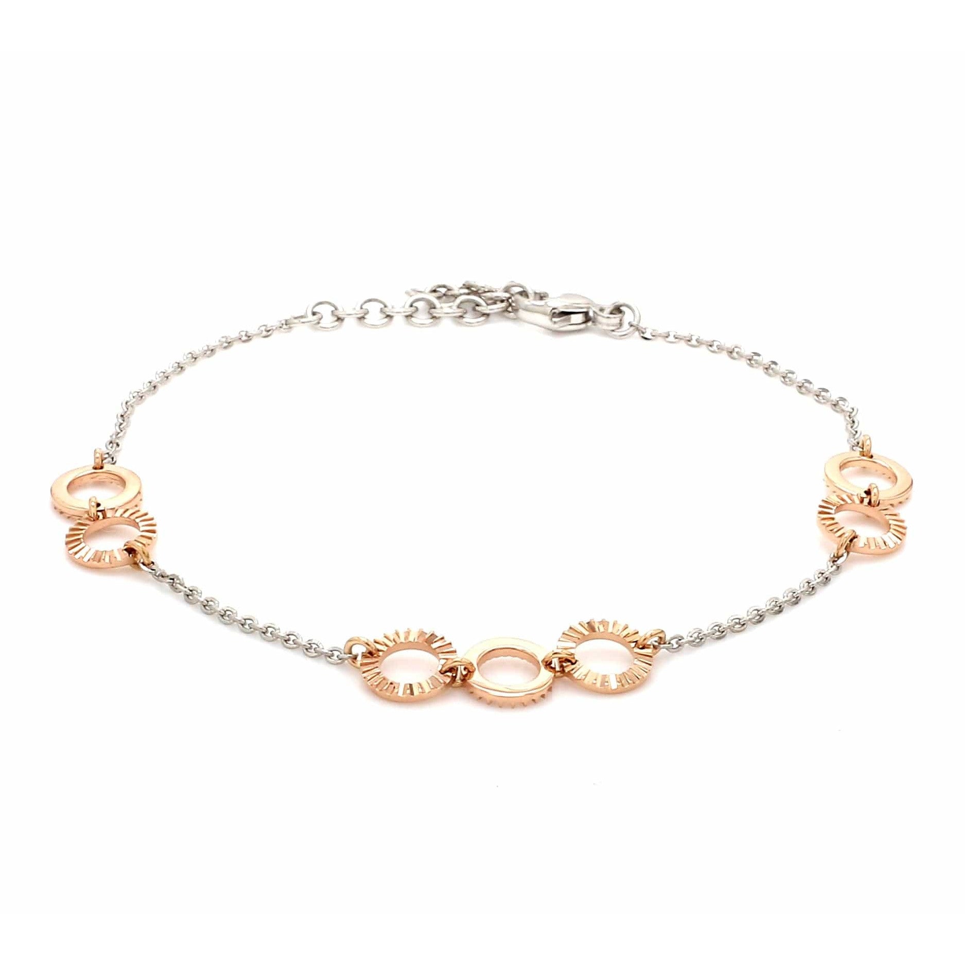 Lightweight Platinum + Rose Gold Bracelet for Women JL PTB 764