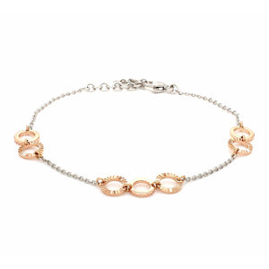 Lightweight Platinum + Rose Gold Bracelet for Women JL PTB 764