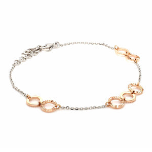 Lightweight Platinum + Rose Gold Bracelet for Women JL PTB 764