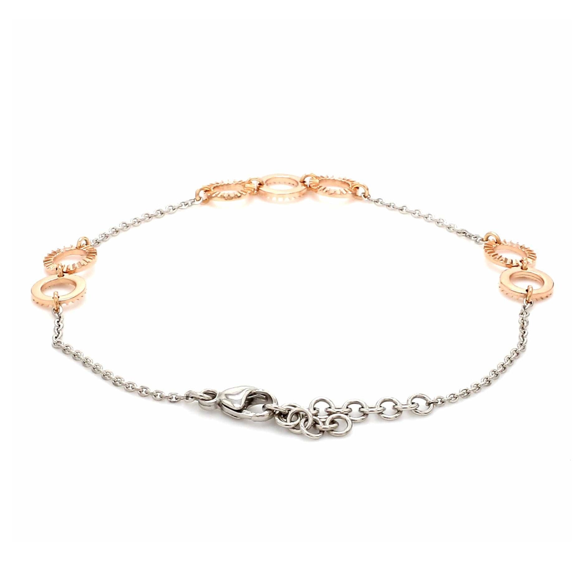 Lightweight Platinum + Rose Gold Bracelet for Women JL PTB 764
