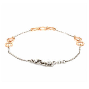 Lightweight Platinum + Rose Gold Bracelet for Women JL PTB 764