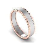 Load image into Gallery viewer, Matte Finish Platinum Love Bands with Designer Cut Rose Gold Borders JL PT 654
