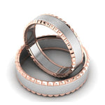 Load image into Gallery viewer, Matte Finish Platinum Love Bands with Designer Cut Rose Gold Borders JL PT 654
