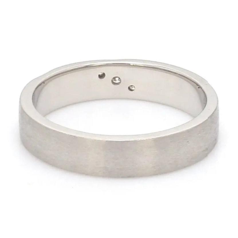 Matte Finish Platinum Love Bands with Slanting Lines JL PT 474