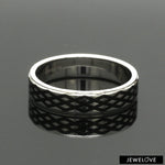 Load image into Gallery viewer, Men of Platinum | 5mm Black Enamel Ring for Men JL PT 1412

