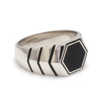 Load image into Gallery viewer, Men of Platinum | Black Enamel Ring for Men JL PT 1310-A
