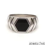 Load image into Gallery viewer, Men of Platinum | Black Enamel Ring for Men JL PT 1310-A
