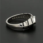 Load image into Gallery viewer, Platinum Ring with Black Enamel for Men JL PT 1310
