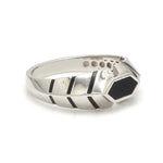 Load image into Gallery viewer, Platinum Ring with Black Enamel for Men JL PT 1310
