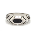 Load image into Gallery viewer, Platinum Ring with Black Enamel for Men JL PT 1310
