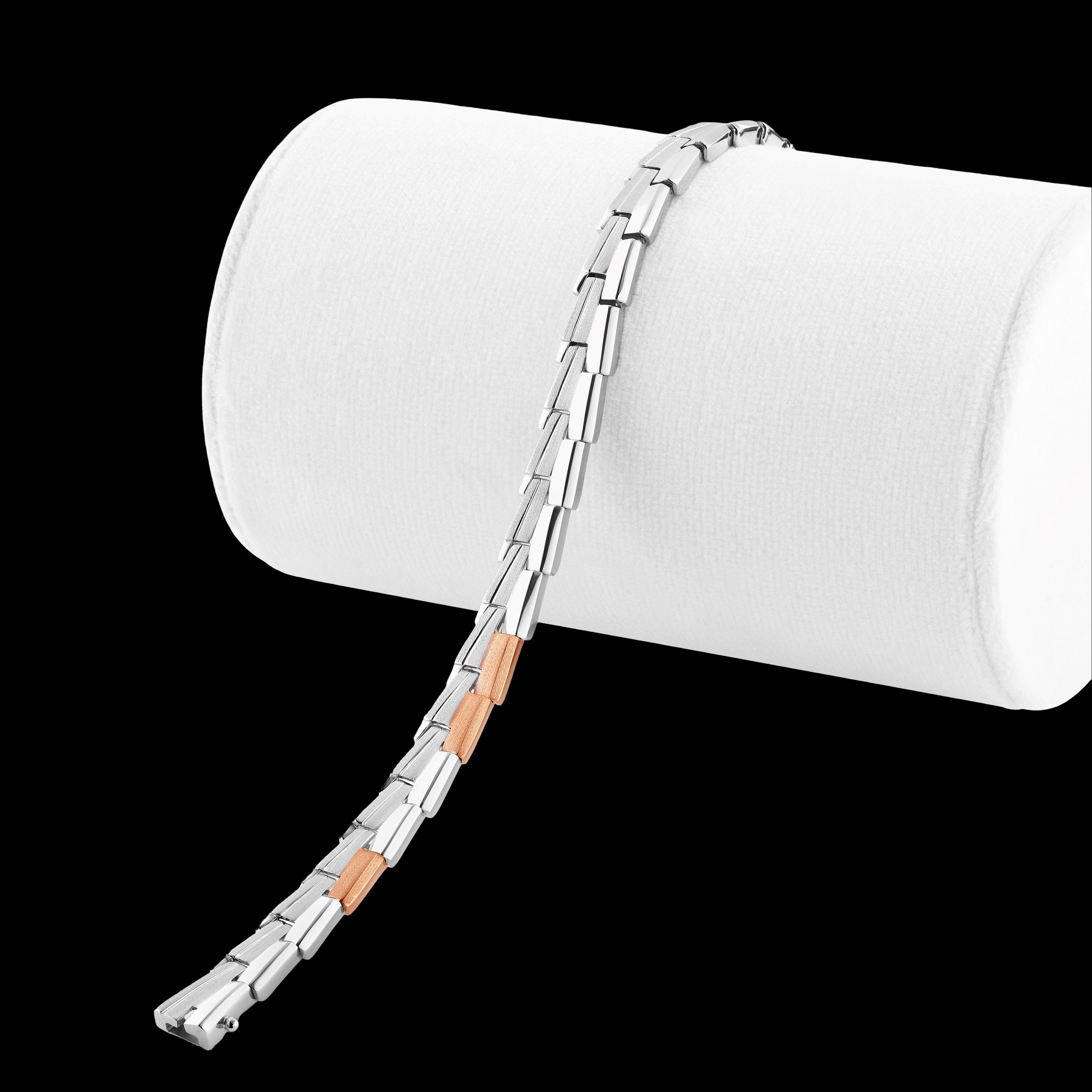 Men of Platinum | Designer Platinum Bracelet with Rose Gold for Men JL PTB 1187   Jewelove.US