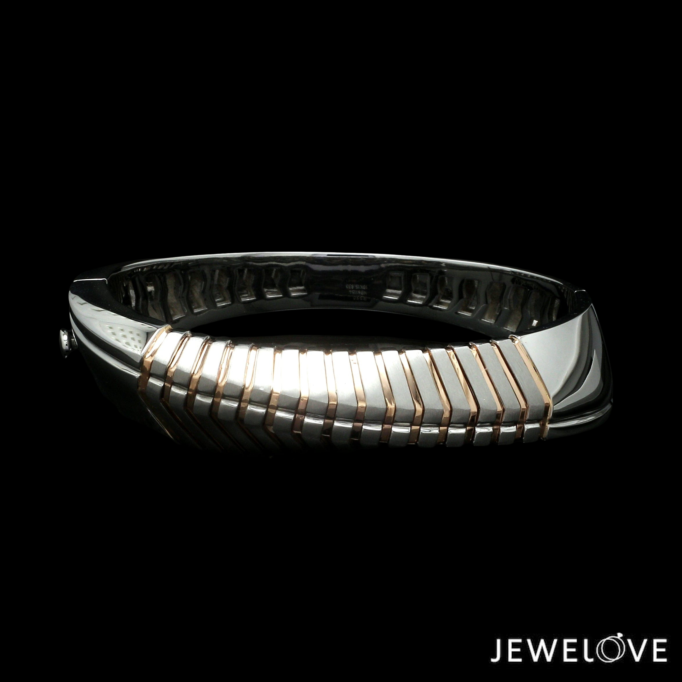 Men of Platinum | Designer Platinum Heavy Kada with Rose Gold for Men JL PTB 1193-A   Jewelove.US