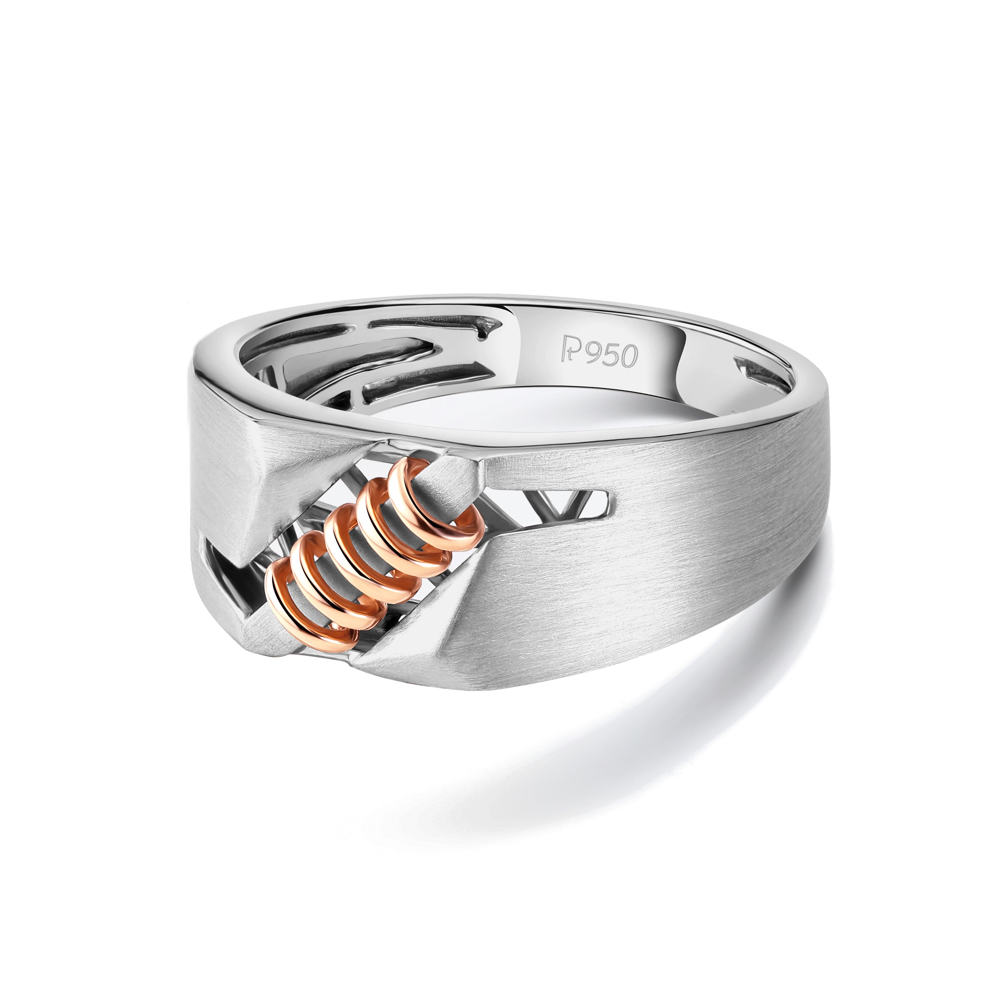 Men of Platinum | Rose Gold Fusion Ring for Men JL PT 1320   Jewelove.US