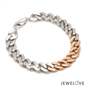 Men of Platinum | 9.5mm Rose Gold Bracelet with Brush Finish for