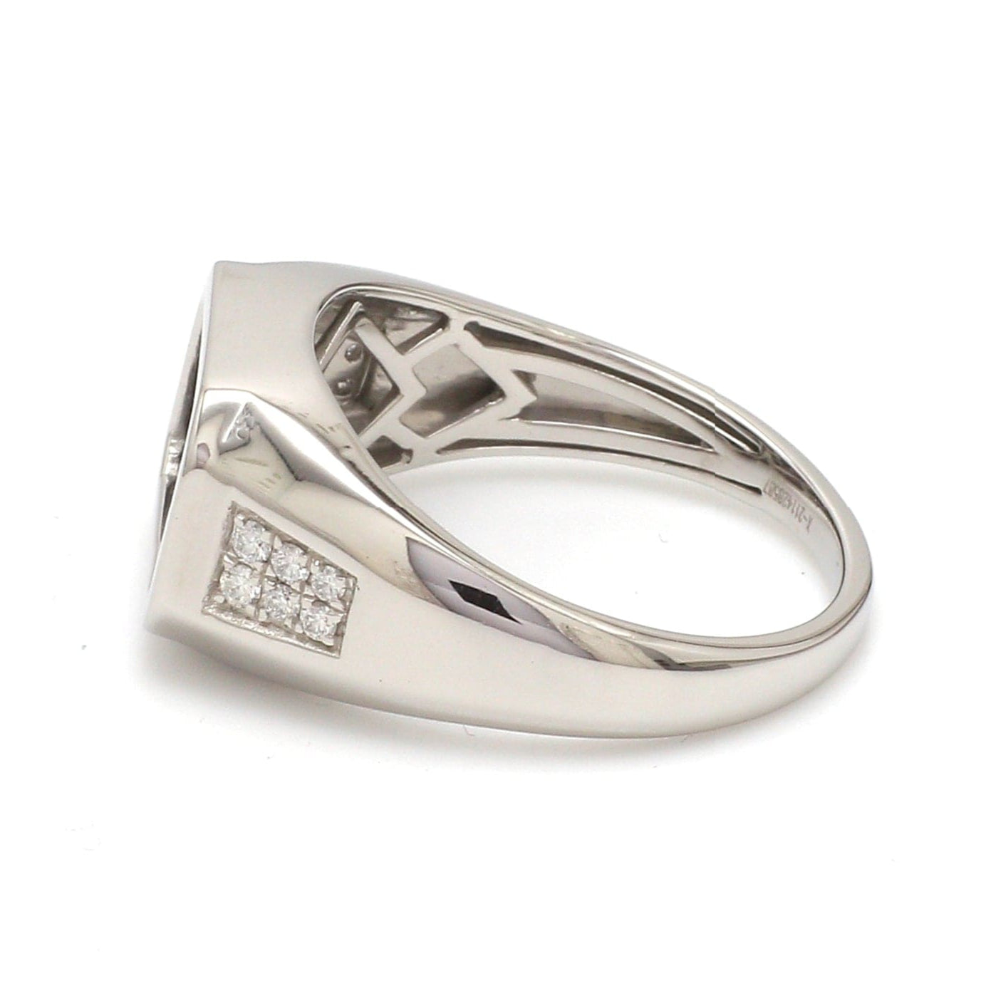 Men of Platinum | Rectangle Black Enamel with Diamond Ring for Men JL PT 1360