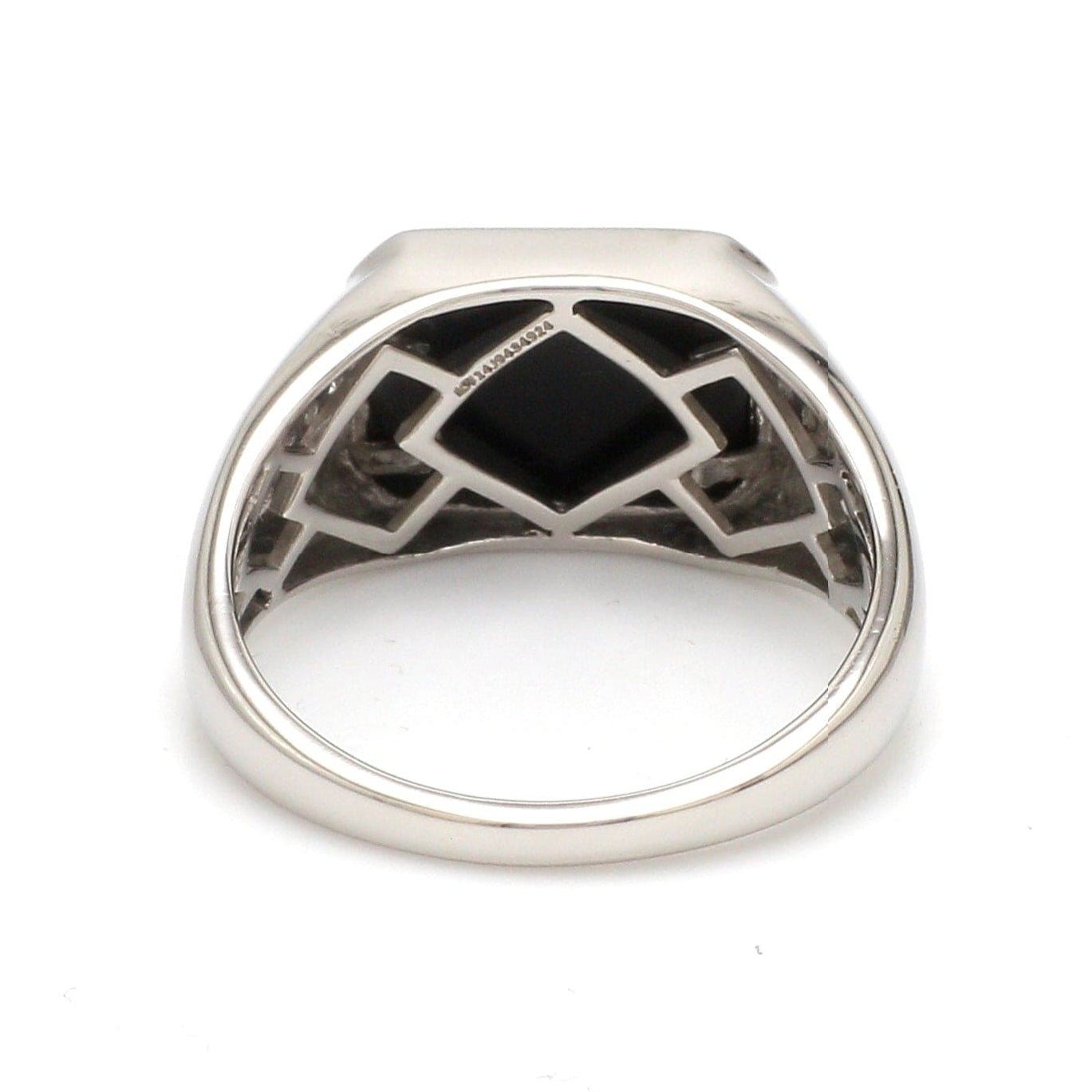 Men of Platinum | Rectangle Black Enamel with Diamond Ring for Men JL PT 1360