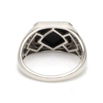 Load image into Gallery viewer, Men of Platinum | Rectangle Black Enamel with Diamond Ring for Men JL PT 1360
