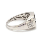 Load image into Gallery viewer, Men of Platinum | Rectangle Black Enamel with Diamond Ring for Men JL PT 1360
