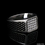 Load image into Gallery viewer, Men of Platinum | Rectangle Black Enamel with Diamond Ring for Men JL PT 1425
