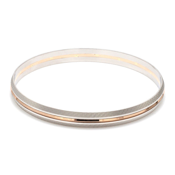 Men of Platinum Rose Gold Fusion Kada with Unique Texture for Men JL Jewelove.US