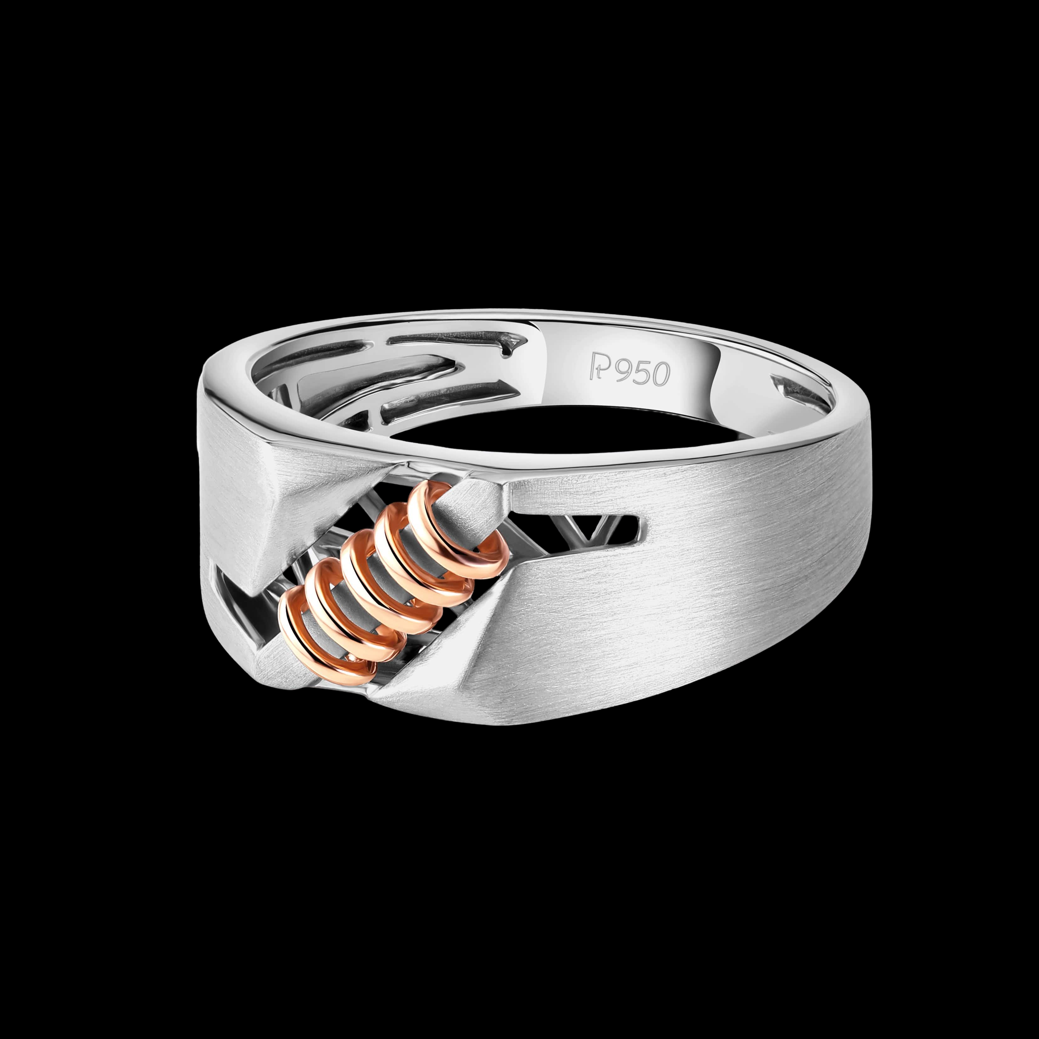 Men of Platinum | Rose Gold Fusion Ring for Men JL PT 1320   Jewelove.US