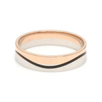 Load image into Gallery viewer, Men of Platinum | Rose Gold with Black Enamel Fusion Ring for Men JL PT 1082
