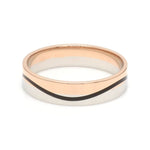 Load image into Gallery viewer, Men of Platinum | Rose Gold with Black Enamel Fusion Ring for Men JL PT 1082
