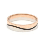 Load image into Gallery viewer, Men of Platinum | Rose Gold with Black Enamel Fusion Ring for Men JL PT 1082

