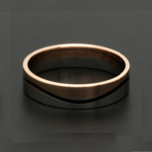 Men of Platinum | Rose Gold with Black Enamel Fusion Ring for Men JL PT 1082