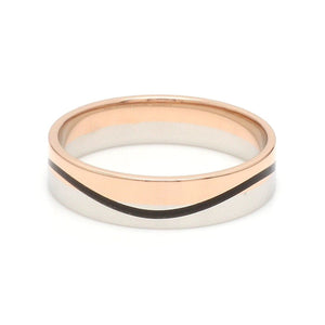 Men of Platinum | Rose Gold with Black Enamel Fusion Ring for Men JL PT 1082