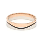 Load image into Gallery viewer, Men of Platinum | Rose Gold with Black Enamel Fusion Ring for Men JL PT 1082
