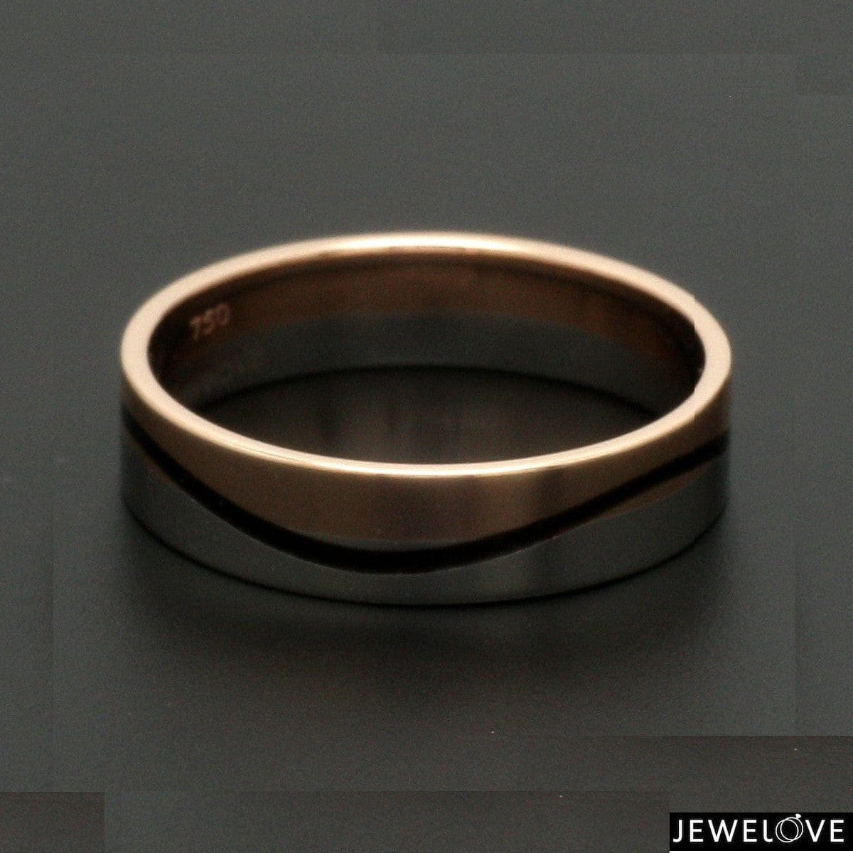 Men of Platinum | Rose Gold with Black Enamel Fusion Ring for Men JL PT 1082