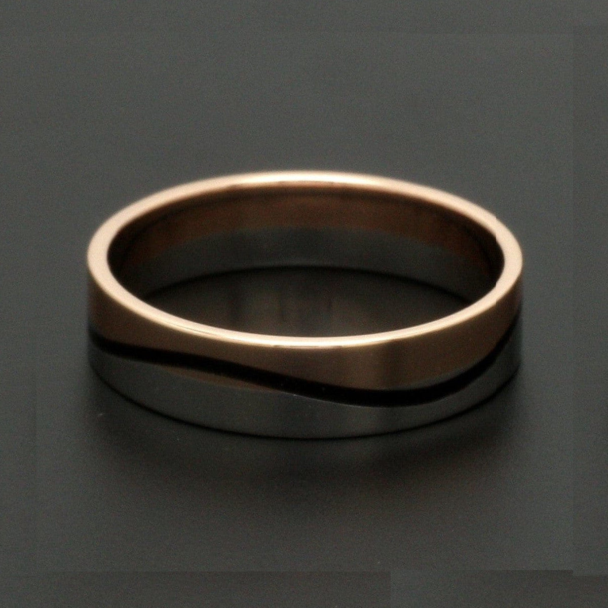 Men of Platinum | Rose Gold with Black Enamel Fusion Ring for Men JL PT 1082