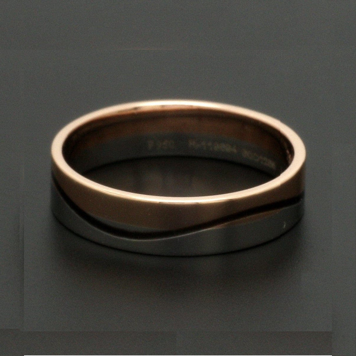 Men of Platinum | Rose Gold with Black Enamel Fusion Ring for Men JL PT 1082