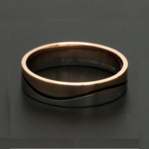 Men of Platinum | Rose Gold with Black Enamel Fusion Ring for Men JL PT 1082