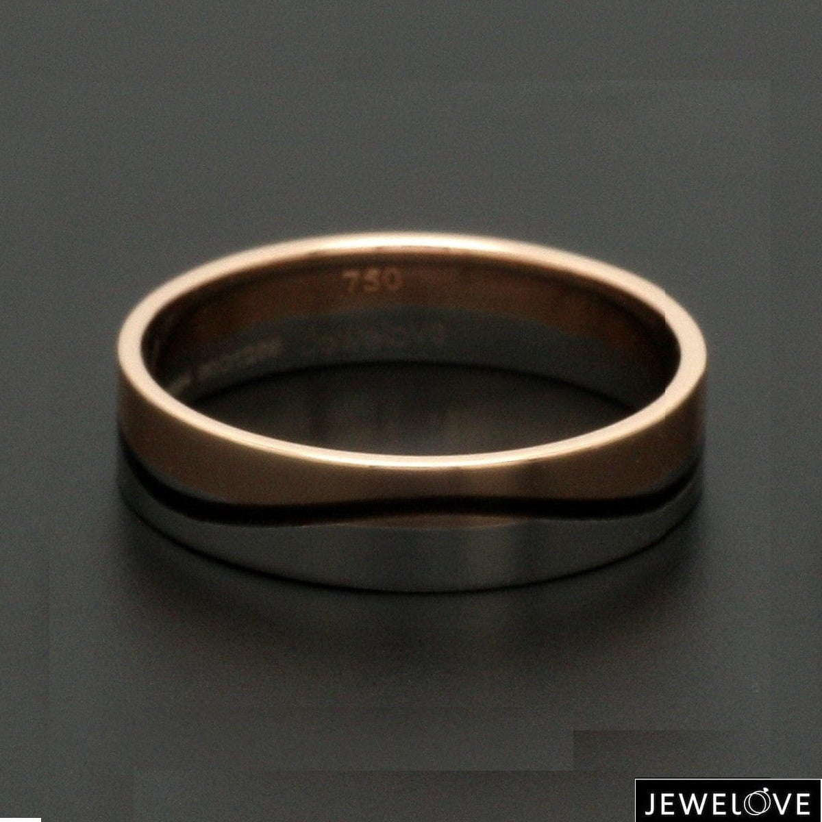 Men of Platinum | Rose Gold with Black Enamel Fusion Ring for Men JL PT 1082