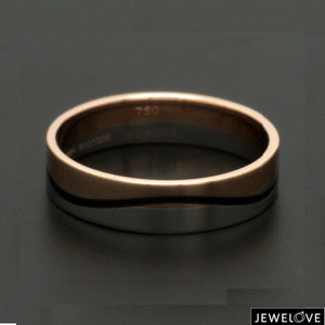 Men of Platinum | Rose Gold with Black Enamel Fusion Ring for Men JL PT 1082